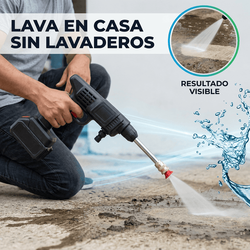 Hidrolavadora Portatil Con 2 Baterias - Inalámbrica Profesional - Sin cables, sin lavaderos y sin excusas